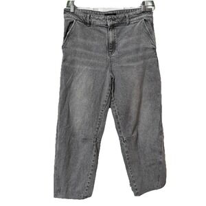 Sanctuary Twisted Seam Barrel Jeans Grey Standard Rise Curved Leg Size 32